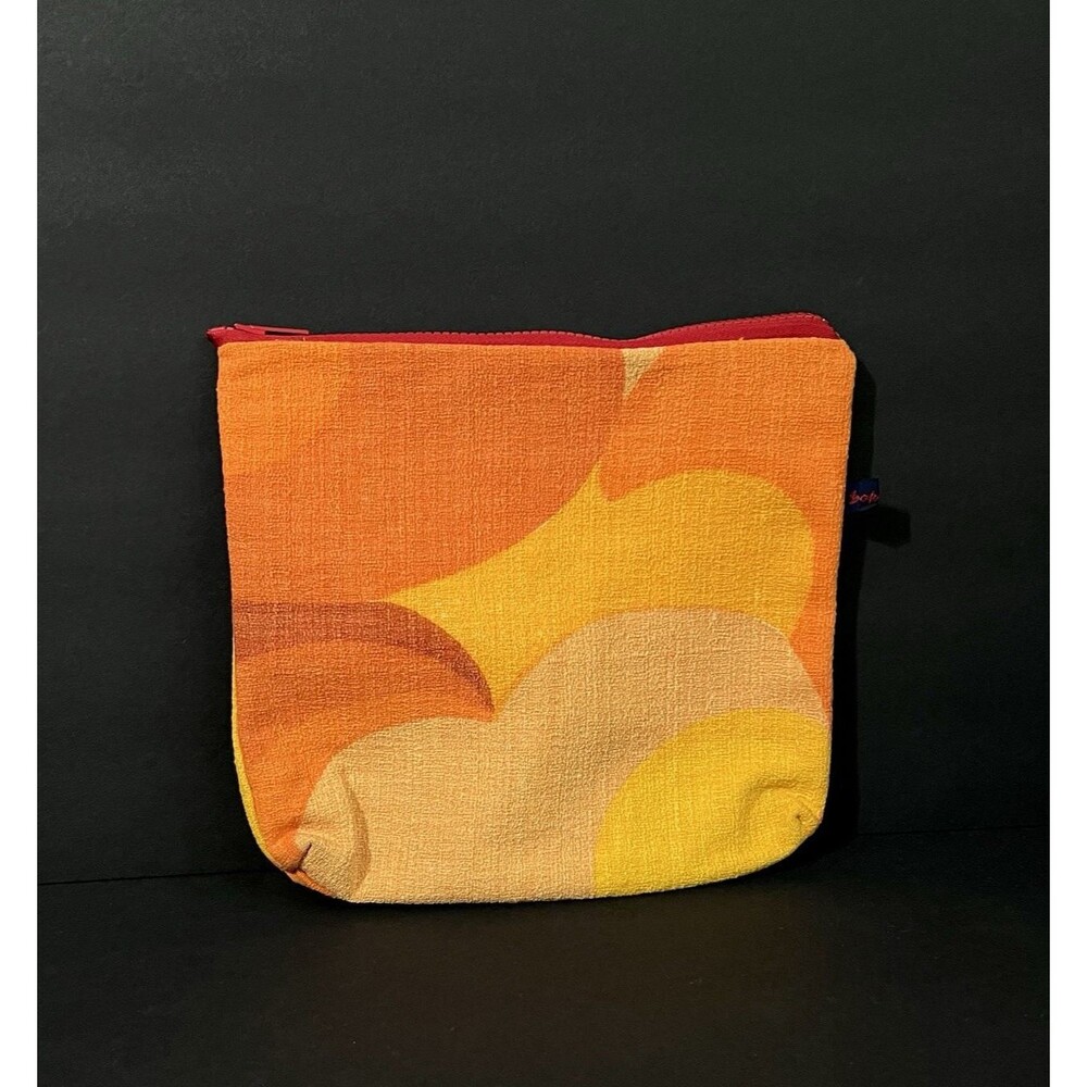 Vintage Loopdeloop Clutch Makeup Bag Handbag 70s Colorful Flower Child Lined